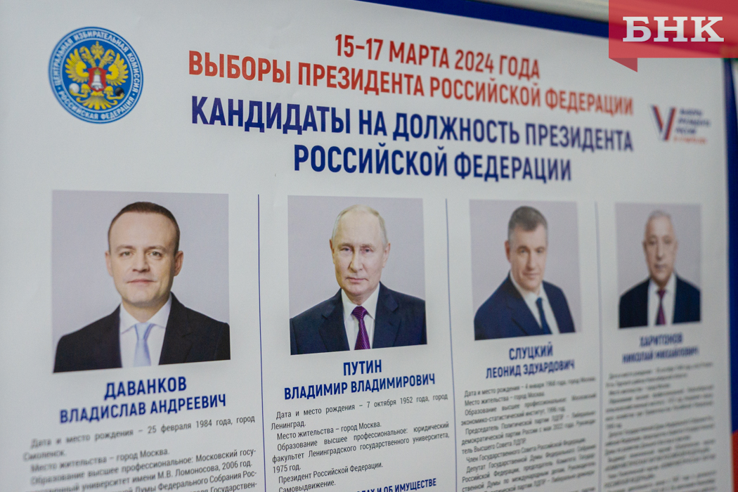 Избирком Коми подвел итоги голосования на выборах президента России